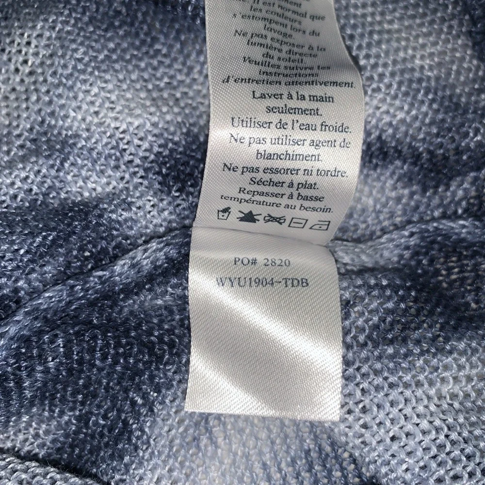 FAHERTY‎ Reenie 100% Linen Lightweight Blue Tie Dye Sweater Women Small Thermal